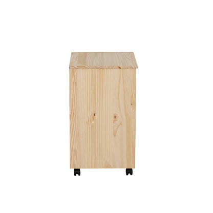 Linon Corinne Unfinished Wide Six Drawer Wooden Rolling Storage Cart