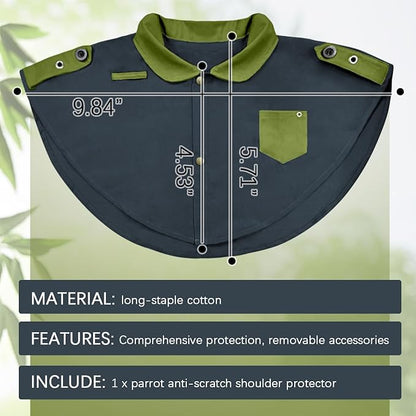 Parrot Anti-Scratch Shoulder Stand Pet Bird Training Shoulder Protector Cape Parrots Poop Shawl Diaper Flight Suits for Macaws Cockatoos Parakeets Cockatiels (Blue)