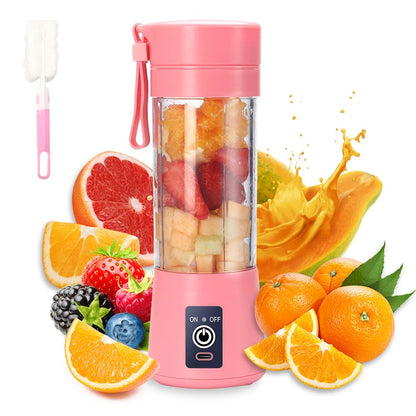 Portable Blender Cup,Electric USB Juicer Blender,Portable Juicer For Shakes and Smoothies, juice,380ml, Six Blades Great for Mixing,light purple
