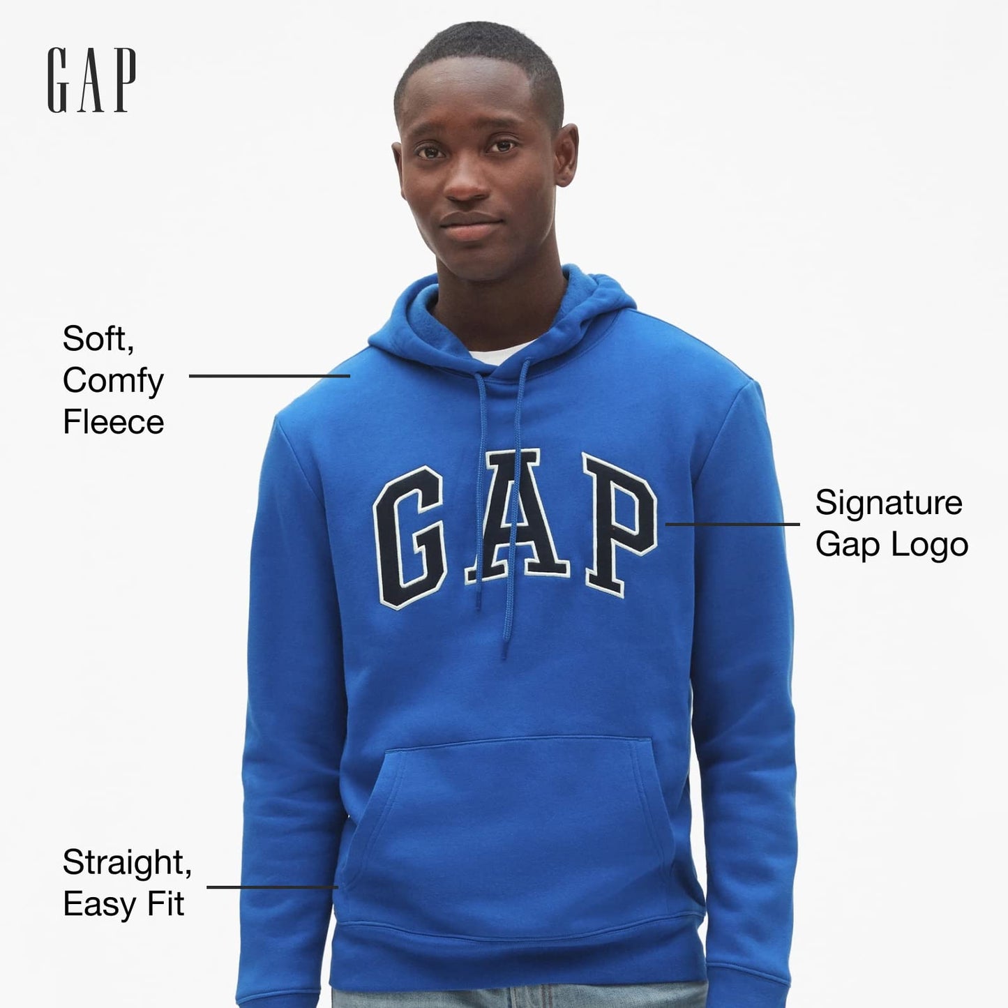 GAP mens Logo Fleece Hoodie Sweatshirt, Crimson Red, Small US