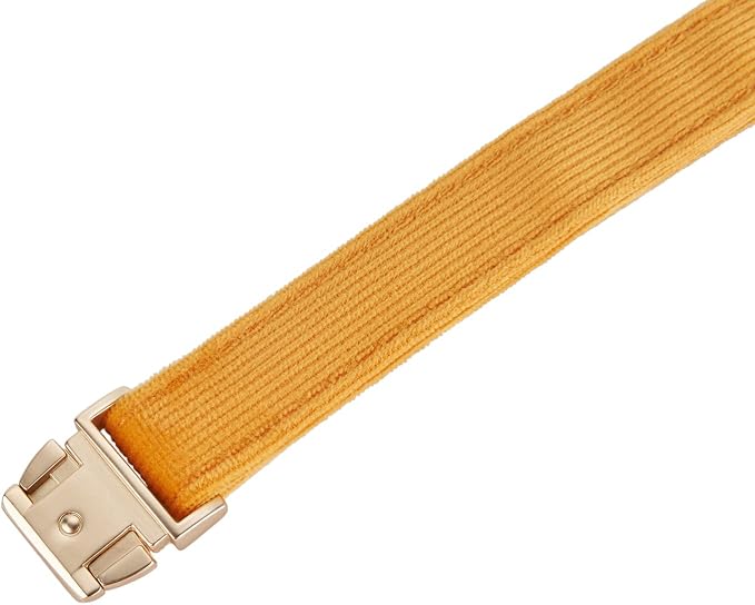 Soft Cotton Dog Collar with Metal Buckle Adjustable Heavy Duty Comfy Corduroy Collars for Small Medium Large Dogs,Orange,Large