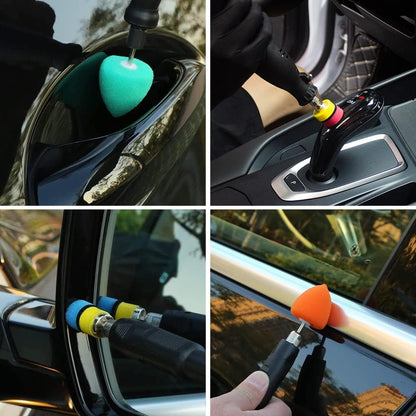 SI FANG 22 Pcs Mini Buffing Polishing Pads Kit, Car Details Mini Polisher Foam Pads for Drill Rotary Tool Buffer Tight Area Detailing Paint Polish Waxing & Glaze, Interior Headlight Door Handles