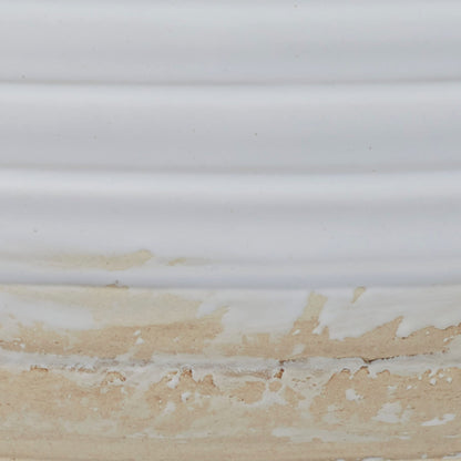 Deco 79 Ceramic Indoor/Outdoor Small Planter Pot with Handles, 9" x 8" x 10", White