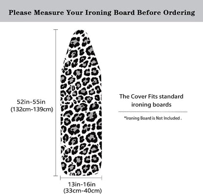 Black White Leopard Ironing Board Cover and Pad 15 X 54 Inch 3D Print Iron
