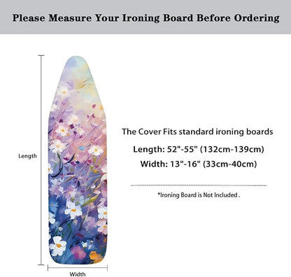 Daisy Print Ironing Board Pad, Extra Thick Heavy Duty Pad Covers