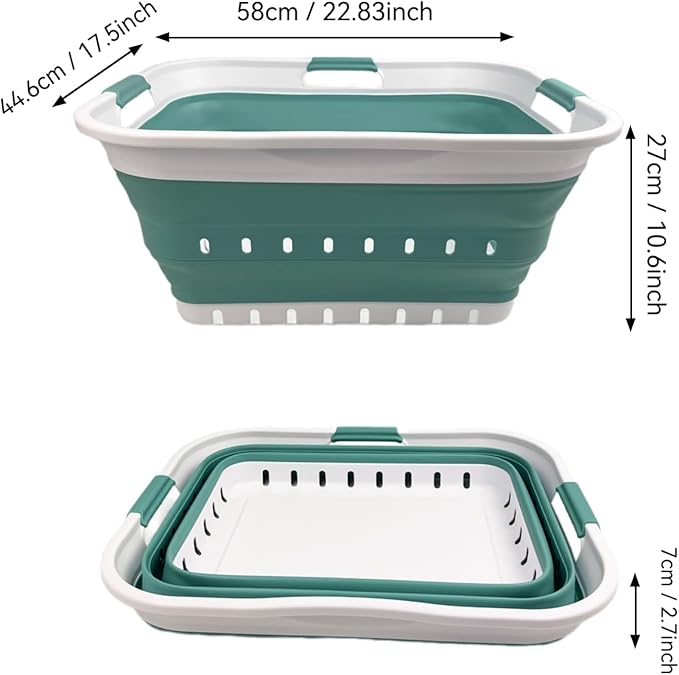 SAMMART 42L Collapsible Plastic Laundry Basket