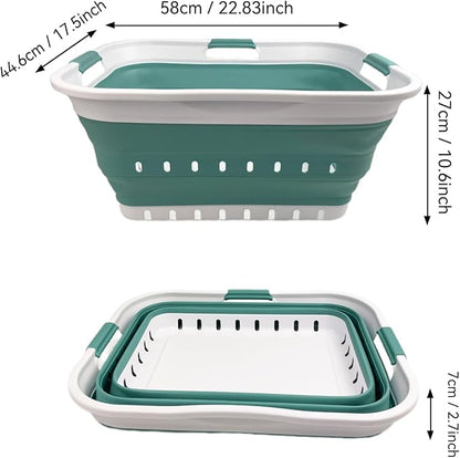 SAMMART 42L Collapsible Plastic Laundry Basket