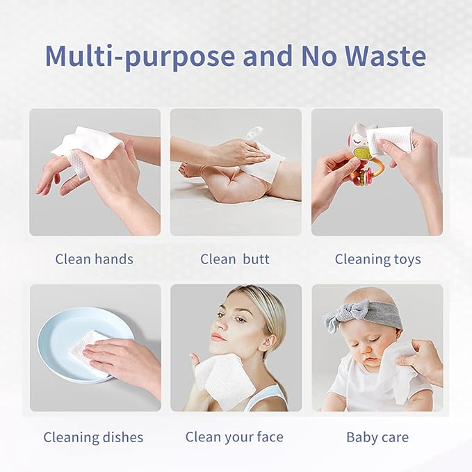 Disposable Face Towel, MSOEUESO Cotton Facial Tissues, Dry Face Cloths