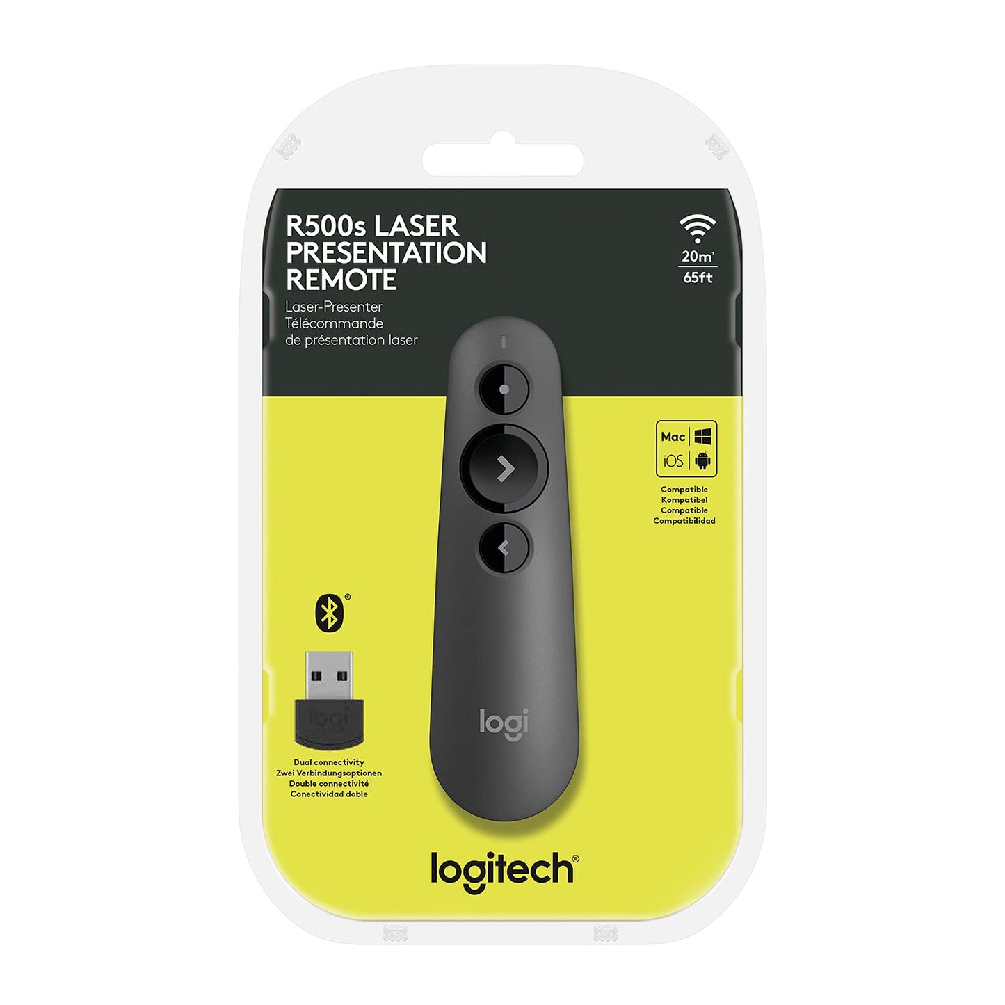 Logitech R500 Laser Presentation Remote Wireless Presenter, W126636324 (Remote Wireless Presenter Bluetooth/RF Graphite Logitech R500 Laser Presentation Remote, Bluetooth/RF,)
