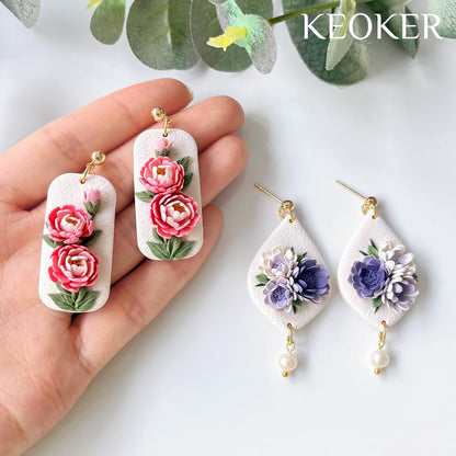 Keoker Polymer Clay Flower Petal Line Cutter, Shape Polymer Clay Cutters to Make 3D Flowers, Polymer Clay Petal Tool
