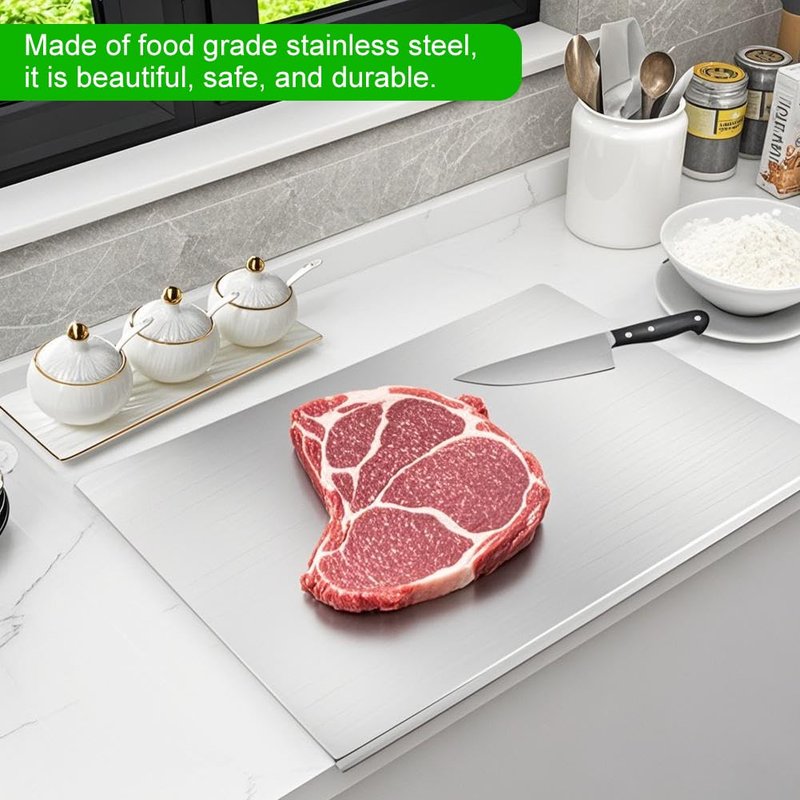 Stainless Steel Cutting Boards with Lip for Kitchen, Metal Cutting Board over Sink Large Cuttig Board, Baking-Cutting-Chopping-Board Suitable for Meat, Fruits, Vegetables, Bread, Noodle, and Pizza