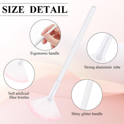 9 Pieces Facial Fan Mask Brushes, Soft Facial Applicator Brushes Tools for Peel Glycolic Makeup for Mud Cream(Champagne)