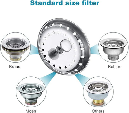 Kitchen Sink Drain Strainer 6 Pack Stainless Steel Sink Stopper, Anti-Clogging
