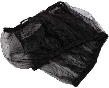 Hakeeta Bird Cage Skirt, Mesh Bird Seed Catcher, Airy Net Cover, Soft Nylon Ventilated Skirt Traps Seed Guard for Parrots with Adjustable Drawstring (Large Size-XL, Black)