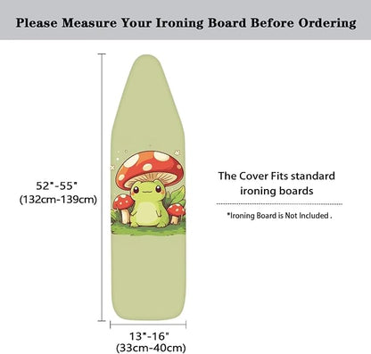 Cute Mushroom Frog Ironing Board Cover and Pad 15x54 Heavy Duty Padding