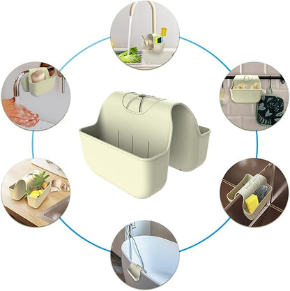 Sponge Holder for Kitchen Sink, Silicone Sink Saddle Caddy Organizer Rack