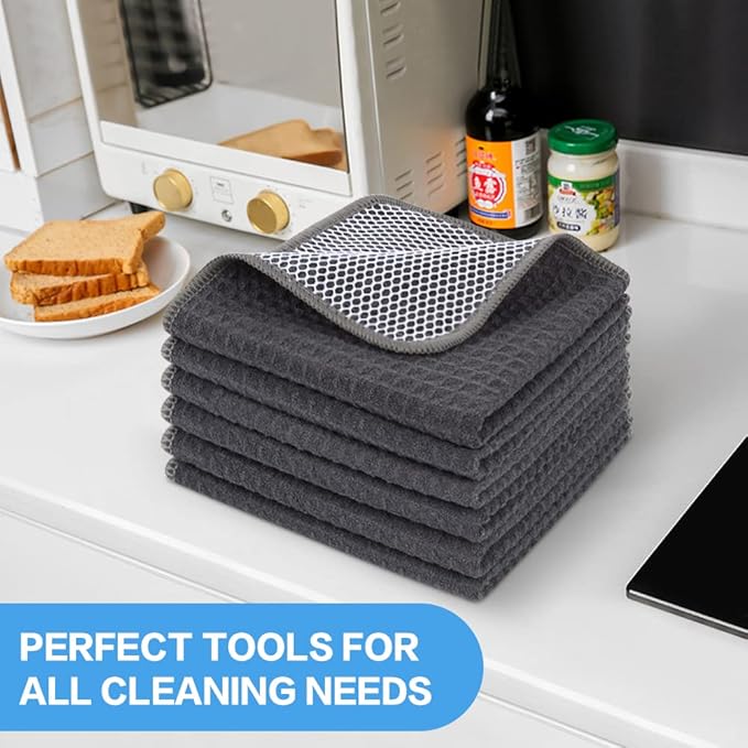 KinHwa Kitchen Washcloths for Dishes Absorbent Microfiber Dish Cloths Quick Dry