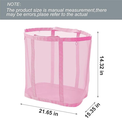 Mesh Bag with Handles, Collapsible Laundry Basket, Foldable Laundry Bag