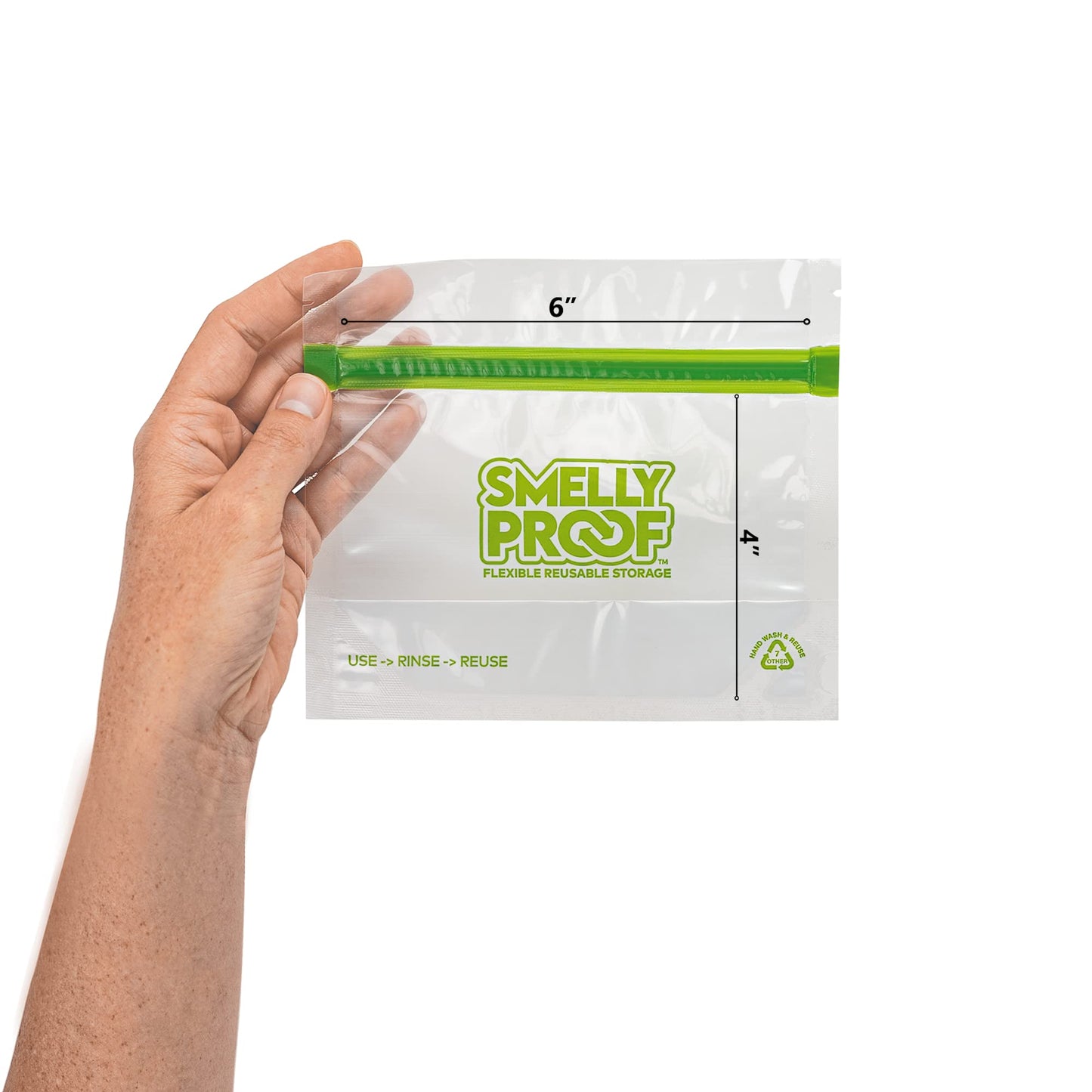Smelly Proof 10 x Expandable Stand-Up & Fill REUSABLE Storage Bags for Food Designed & Mfg in US, NO PEVA, BPA FREE, Reusable Snack Bags, Dishwasher-Safe, Clear 3 mils STAND & FILL 6" x 4" - 10pk
