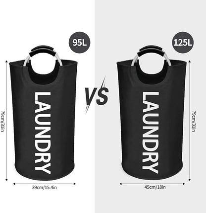 WOOHA 125L Large laundry basket, Collapsible laundry hamper, Tall Clothes