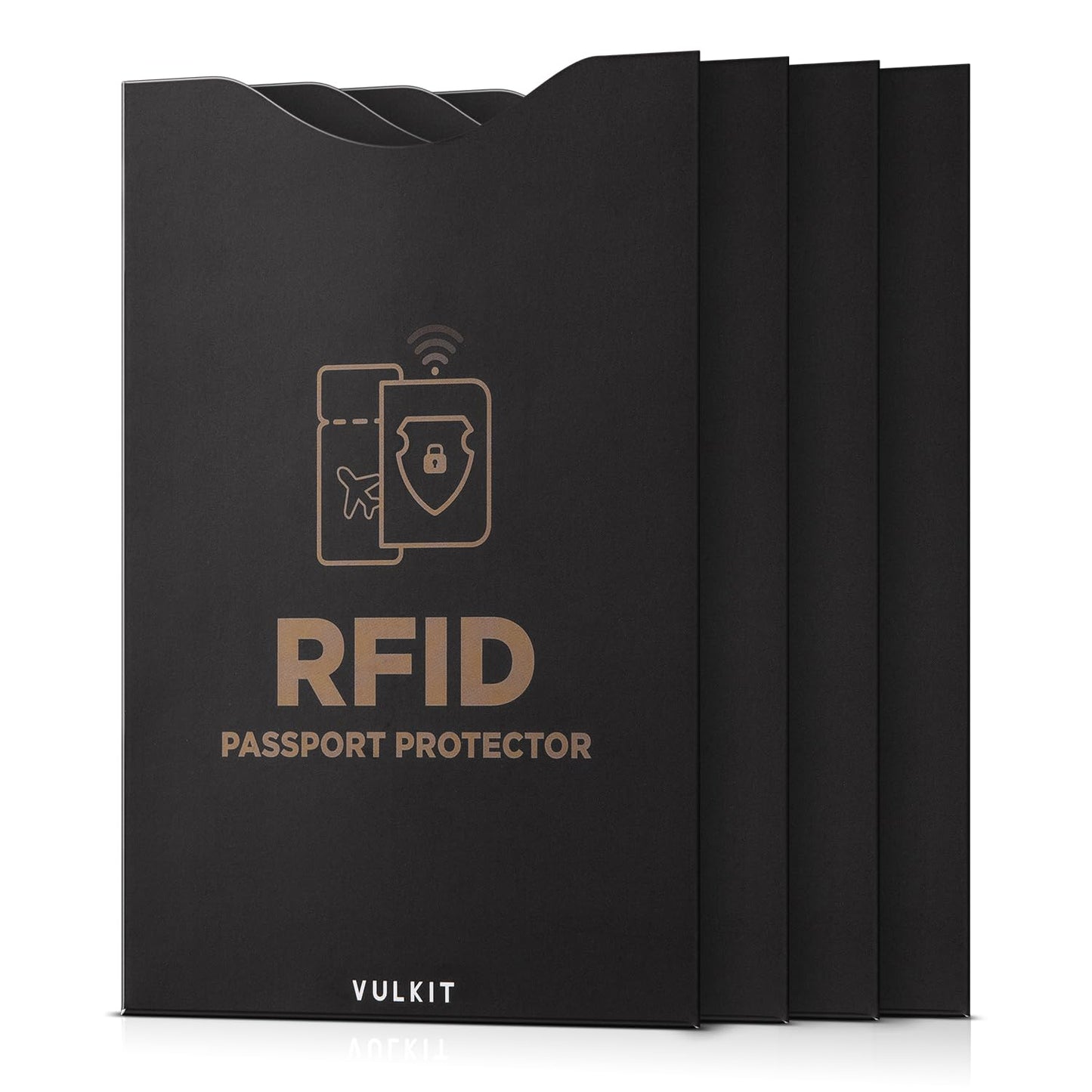 VULKIT RFID Blocking Sleeves 4 Passport Holders, Anti-Theft RFID Blocker Sets Travel Essentials Fits Bags & Purses