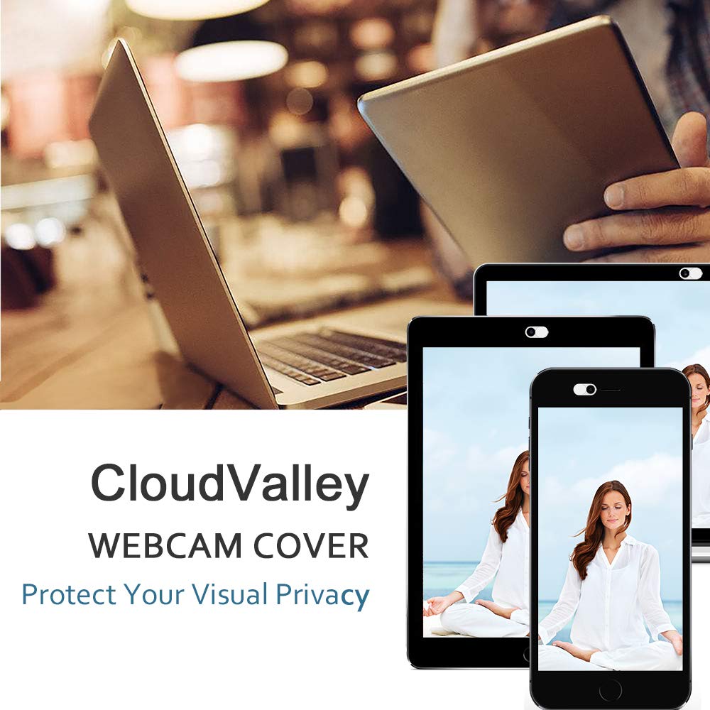 CloudValley Webcam Cover Slide, 0.023 Inch White, Web Camera Cover for MacBook Pro, MacBook air, Laptop, iMac, Desktop, PC, iPad, iPhone 8/7/6 Plus, Privacy Protection, Ultra-Thin[2 Packs]