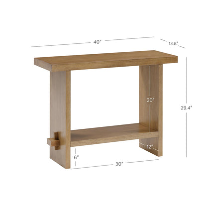 Nathan James Virgo Wood Accent Storage Console Sofa Table, for Entryway, Hallway or Living Room, 1, Light Brown