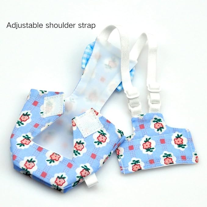 3PCS Bird Diaper with Adjustable Shoulder Strap Washable Parrot Diapers Reusable Bird Flight Suit Nappies Protective Breathable Nappy Clothes for Parakeet Macaw Conure (Pigeon)