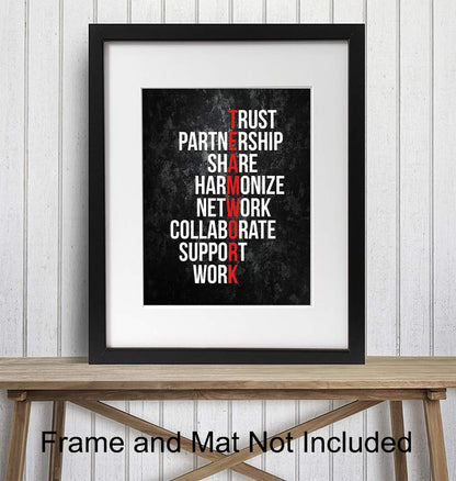 Motivational Office Wall Art Decor - 8x10 Decoration for Business, Home, Apartment - Great Inspirational Gift for Entrepreneur, Executive, Manager, Team Leader - Unframed Poster Picture