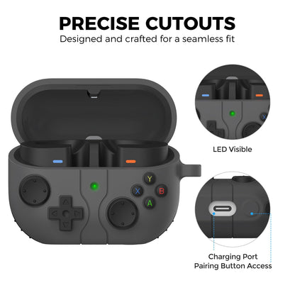 AhaStyle Silicone Case for Samsung Galaxy Buds 3 FE (2025) / Galaxy Buds3 / Galaxy Buds3 Pro (2024) with Cleaning Kit Retro Handheld Game Console Design Skin Cover for Samsung Galaxy Buds3 Series