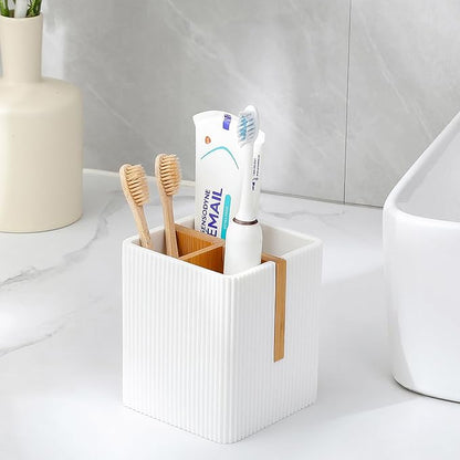 rejomiik Toothbrush Holders for Bathrooms Countertop, 3 Slots Electric Tooth