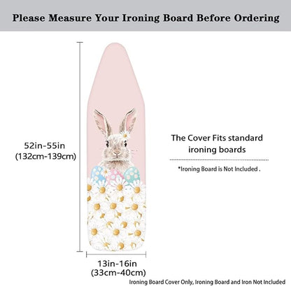 Daisy Easter Eggs Rabbit Ironing Board Cover 15x54 Inch Extra Thick Resistant