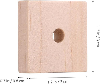 NOLITOY Parrot Toys: 100PCS Wooden Chewing Blocks, Thick Natural Wood for Bird Chew Training, DIY Cage Toys for Parakeet Budgie Conure Macaw Cockatoo