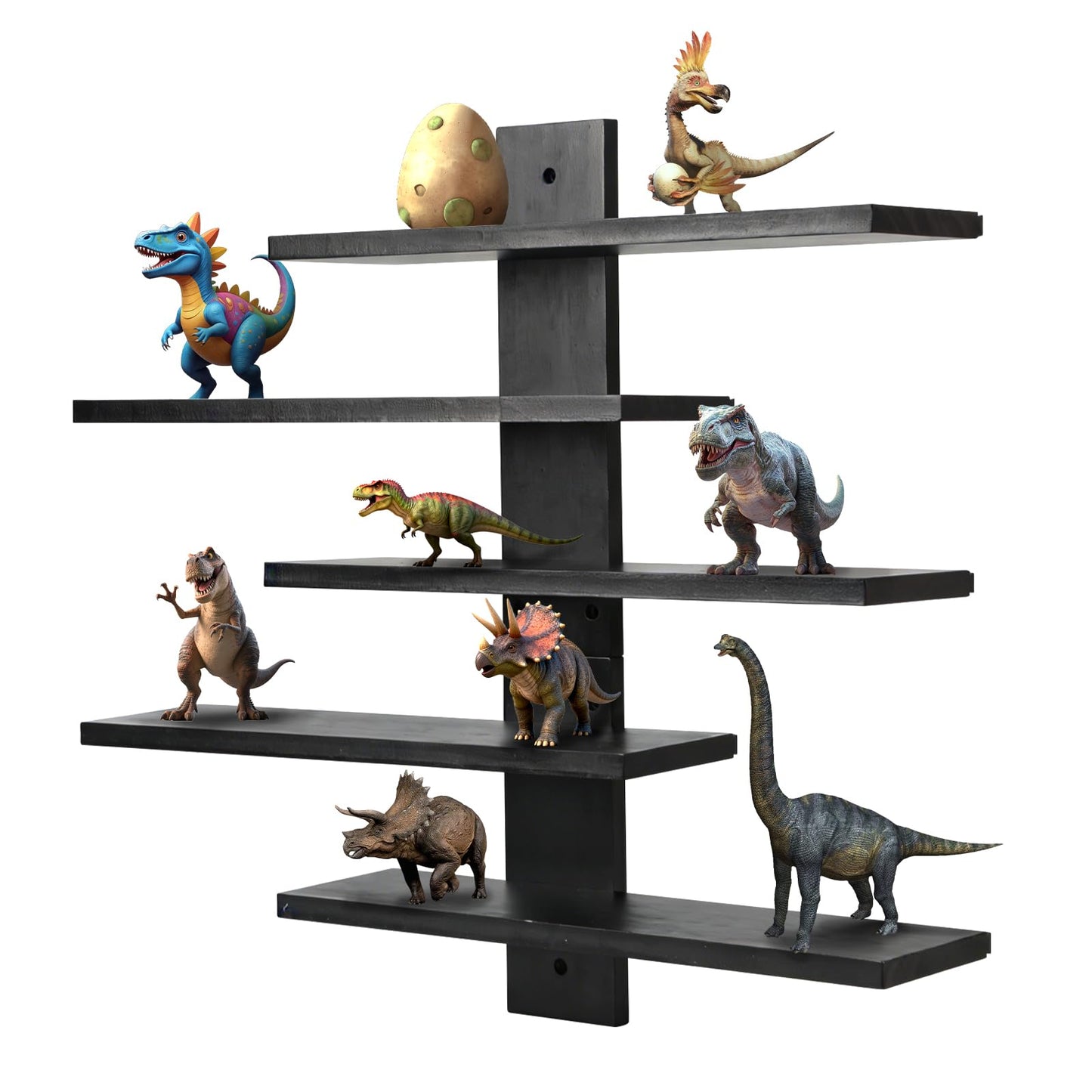 GYHPD Wooden Floating Shelf for Wall, Figurine Display Shelf, Small Display Shelf for Collectibles, Toys, Mini Decor and Characters, 16 Inch Wall Mounted Wood Shelf with Detailed Installation