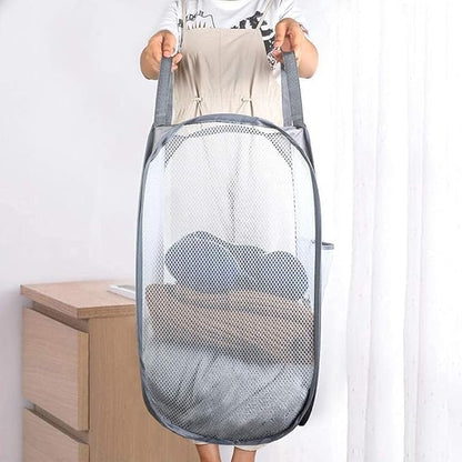 Mesh Pop Up Laundry Hamper, Collapsible Laundry Baskets, Foldable Clothes
