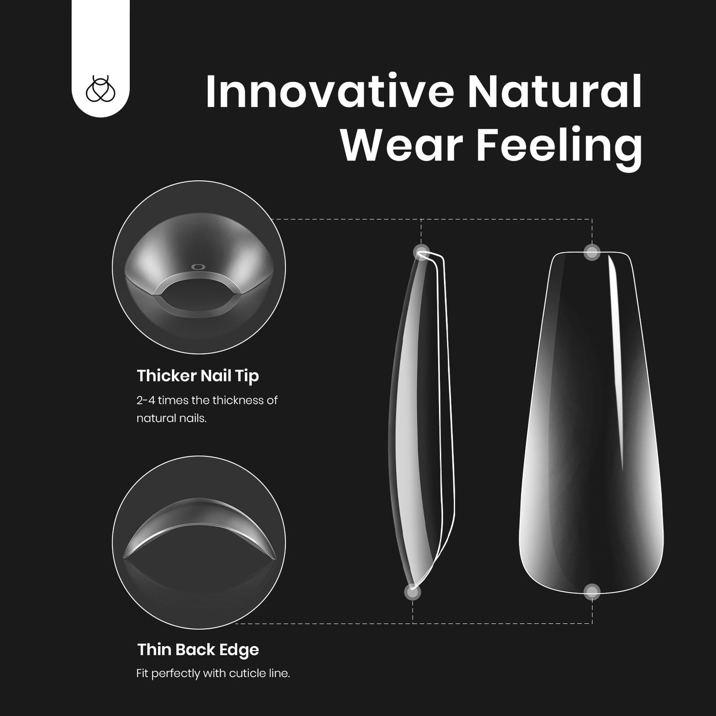 Beetles Gel Nail Extension Kit Almond Shape, Easy 9 in 1 Glue Uv Led Set Etch X Nail Tips Short Almond Half Matte Tips, Gift for Women & Girls, 504 pcs