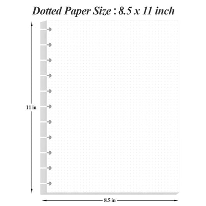 (3-Pack) A4 TUL Discbound Dotted Refills, 11-Disc Dot Grid Filler Paper, 300Sheets / 600Pages Loose-Leaf Paper, 100gsm White Paper, 8.5'' x 11''