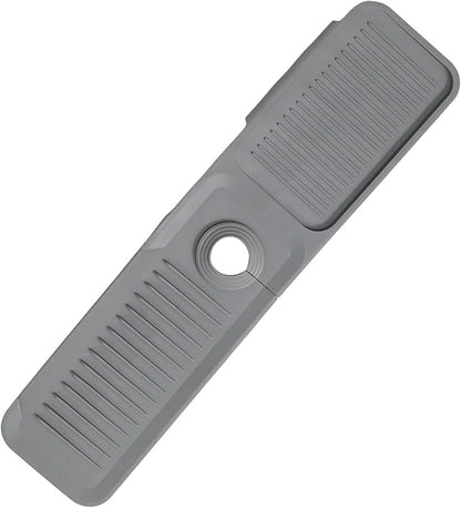 24 Inch Light Gray Durable Faucet Mat, Silicone Kitchen Sink Splash Guard