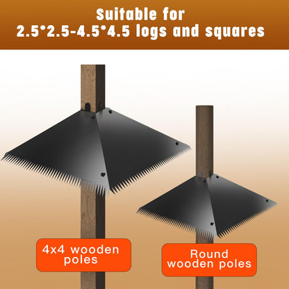 TSSOIYLR Metal Squirrel Baffles with Spikes - Galvanized Steel Squirrel Guards for 4x4 Posts and Bird Feeder Poles - Keeps Squirrels and Raccoons out of Birdhouses (1 Pack)
