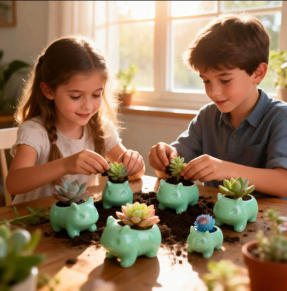 Pinsjar 3 Pack Succulent Plant Pots, Ceramic Planters Mini Cute Animal Planters for Potted Plants Cactus Flowers Home Decor Crafts Gifts