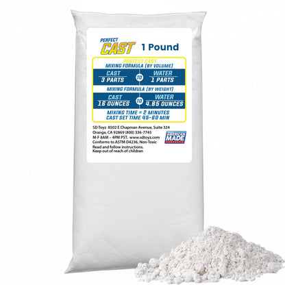 Perfect Cast Mold Casting Powder, Fast-Curing, Non-Toxic, Water-Based Material for DIY Sculptures, Jewelry, Crafts & Models, USA Made, 1 lb Bag
