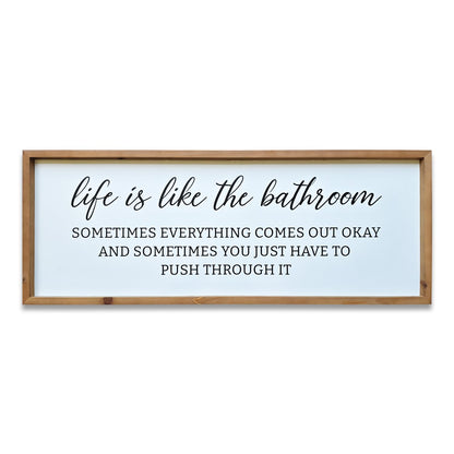 Sign Wall Decor Inspirational Quotes Wood Framed Kitchen Home Simple Hanging Wall Art Above Front Door Entryway, Family Love - 32'x12'