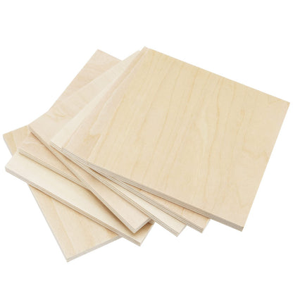SINJEUN 30 Pack 4 Inch Unfinished Wood Square, 1/4 Inch Thick Wood Discs Blank Wooden Cutouts for Crafts, DIY Projects, Door Hangers, Signs, Christmas Decor