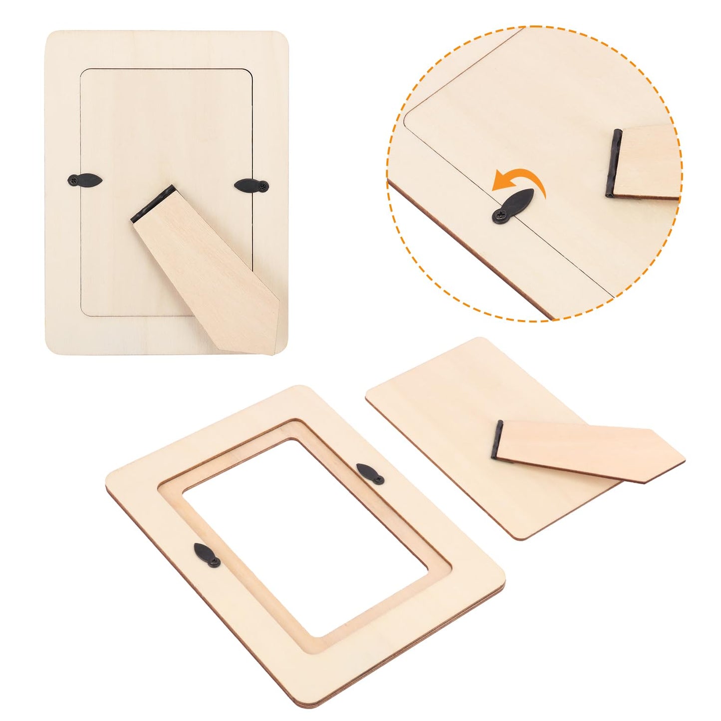 GNIEMCKIN 35 PCS 3.16 x 4.7 Inch Wooden Picture Frames, Unfinished Solid Wood Photo Frames for Crafts, Perfect for DIY Painting and Decorative Projects
