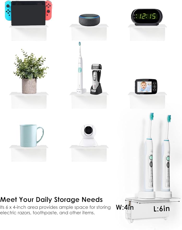 OAPRIRE Electric Toothbrush Holder Wall Mounted, Acrylic Electric Toothbrush