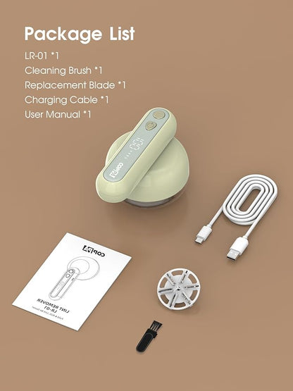 COPPA Lint Remover, LR-01 Remove Fuzz Lint USB-C Rechargeable 6 Blades & 3