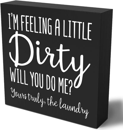Rustic Bathroom Decor Wood Sign Desk Decor Farmhouse Black Wooden Box Sign For Home Sitter Counter Centerpieces Shelf Toilet Bedroom Washroom Tabletop Guest Restroom Half Bath Decor 7x7 Inch