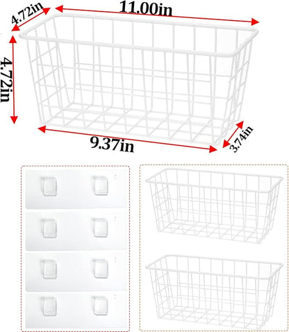 Hanging Kitchen Baskets Adhesive Sturdy Wire Storage Baskets