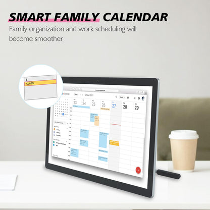 TouchWo 27 inches Touchscreen Digital Calendar & Wall Planners, Smart Whiteboard Calendar for Chore Chart & Work Schedule, Built in Speakers and Camera, Include Wall Mount & Desk Stand