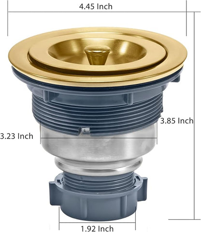 KONE 3-1/2 Inch Brass Sink Drain, Durable Stainless Steel Brass Kitchen Sink